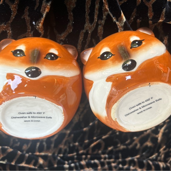 2 Baby Fox Ice cream Dessert Bowls or Ramekins - Picture 4 of 8